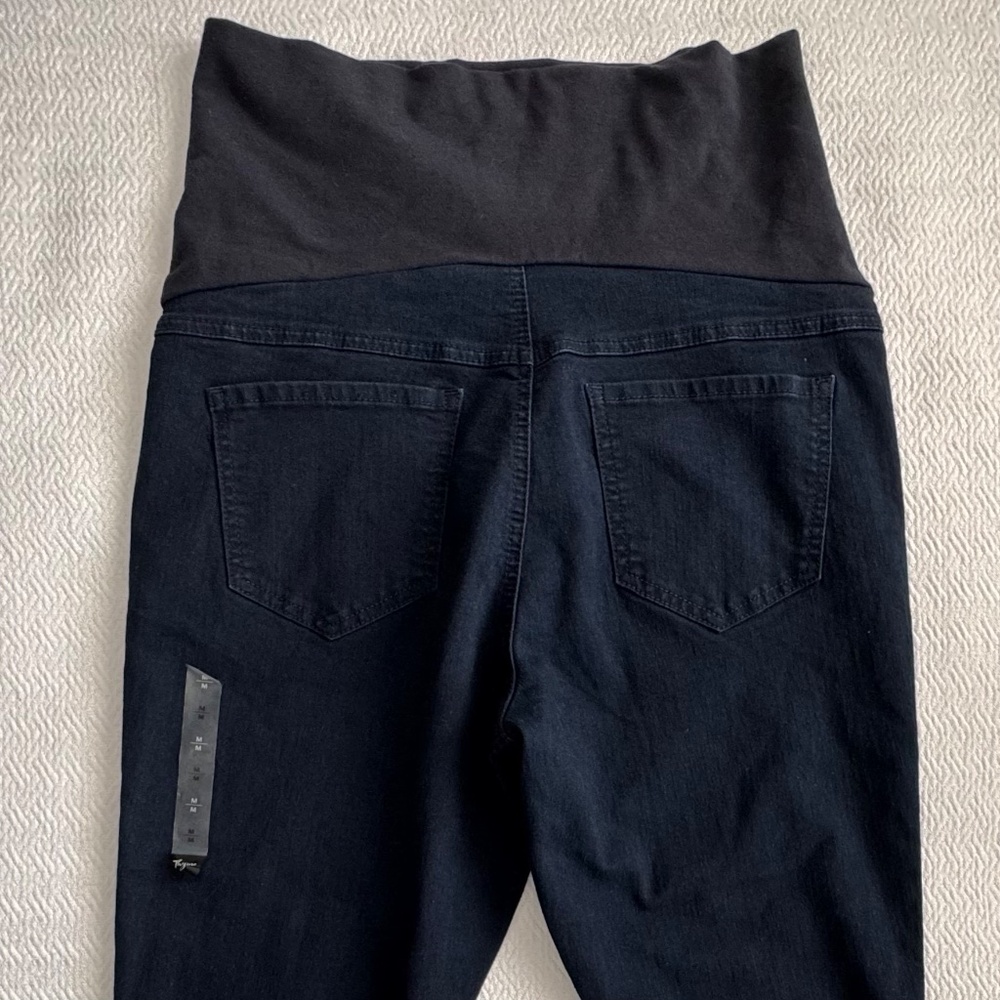 NWT Thyme Slim Fit Maternity Jeans Dark Blue Wash Size M